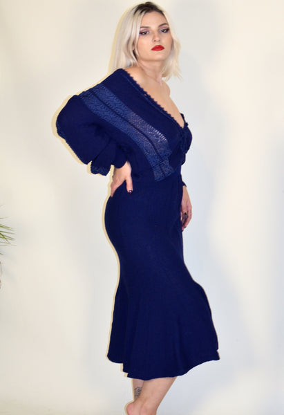 Oscar de la Renta Vintage Knit Midi Dress