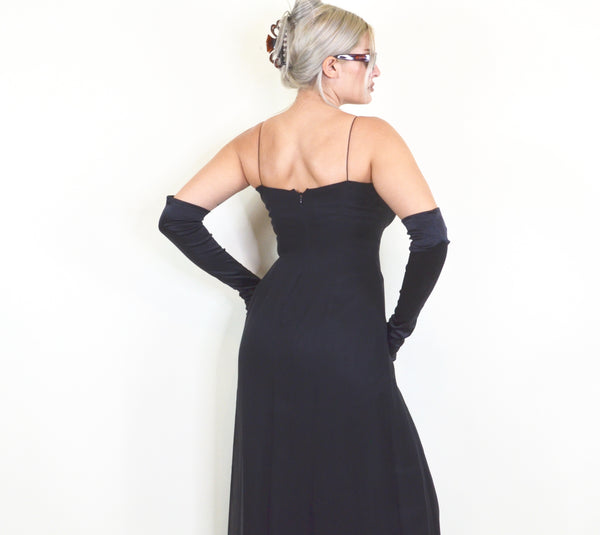 Black Silk Layered Ethereal Maxi Dress