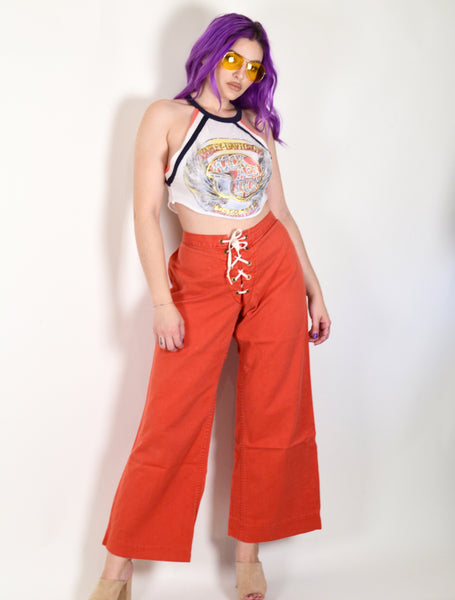 70s Style Vintage Red Pants (sz 26)