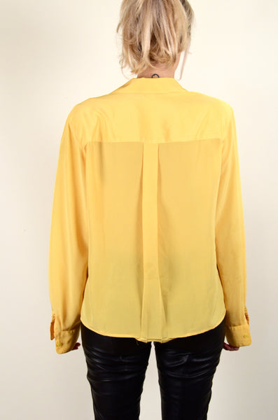 Christian Dior Chemises Yellow Vintage Button Up