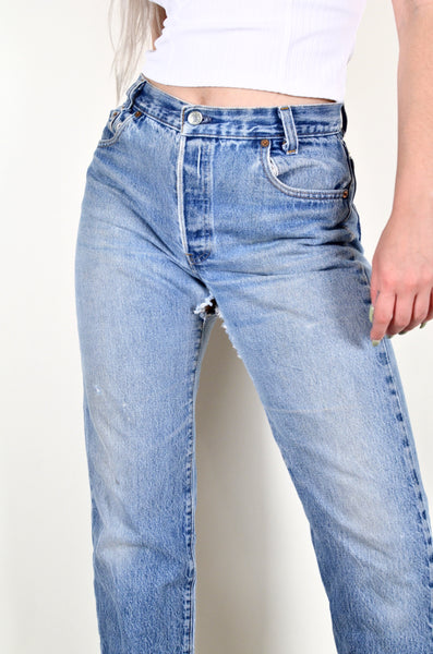 Levi's Style 701 Distressed Vintage Jeans