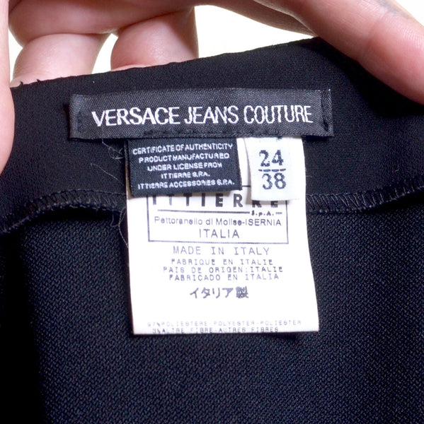 Black Versace Zip Up Vintage Skirt