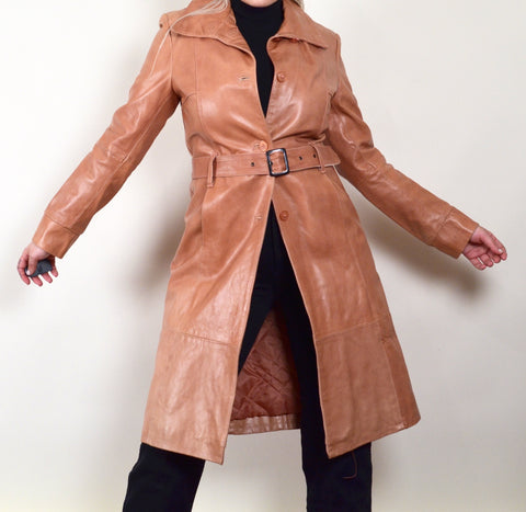 Masterpelle Beige Vintage Leather Trench Coat – Sofia Nova Vintage