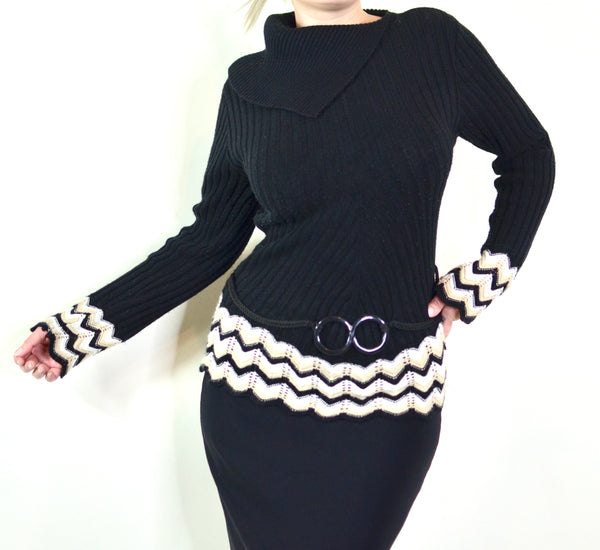 60s Mod Style Knit Sweater