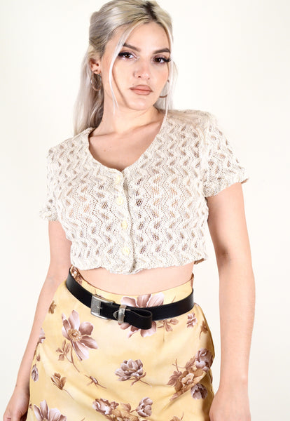 90s Crochet Boho Cropped Top