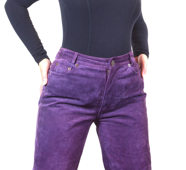 Purple Suede Vintage High Waisted Pants