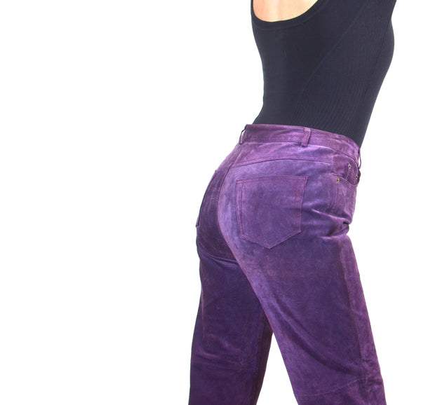 Purple Suede Vintage High Waisted Pants