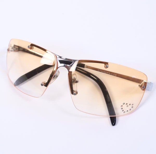 Y2K Vintage Square Heart Rhinestone Sunglasses