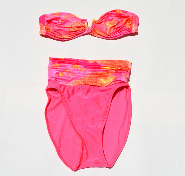 Hot Pink Tie-dye Vintage 90s Bikini