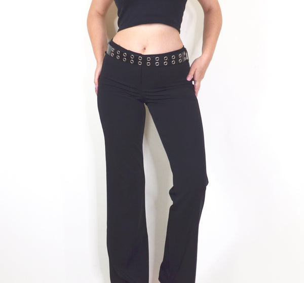 Black Low-Rise Y2K Bell Bottom Dress Pants – Sofia Nova Vintage