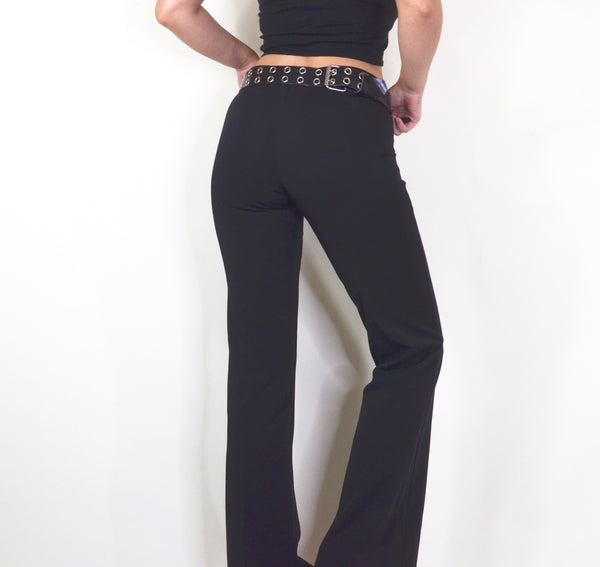 Black Low-Rise Y2K Bell Bottom Dress Pants – Sofia Nova Vintage