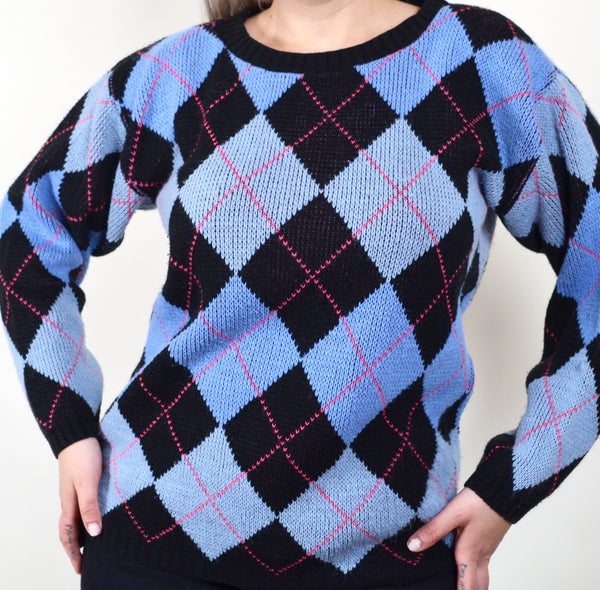 Vintage Argyle Croquet Sweater