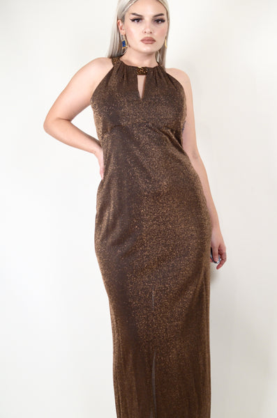 Sparkly Brown Vintage Gown