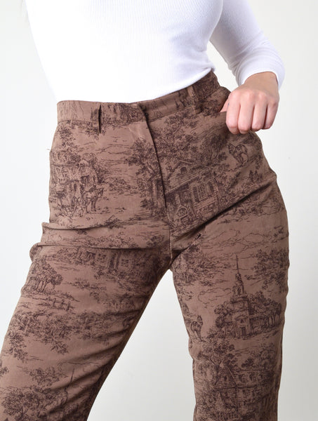 90s Shengyou Style Pattern Vintage Pants