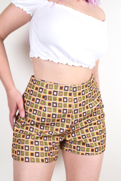 60s Style Vintage Printed Mod Shorts