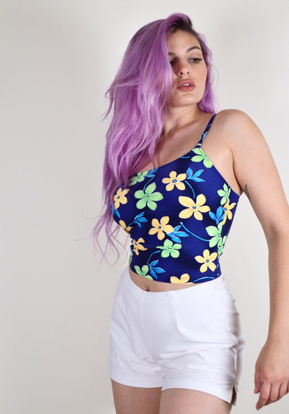 90s Floral Swimsuit Cherokee Tank (S)