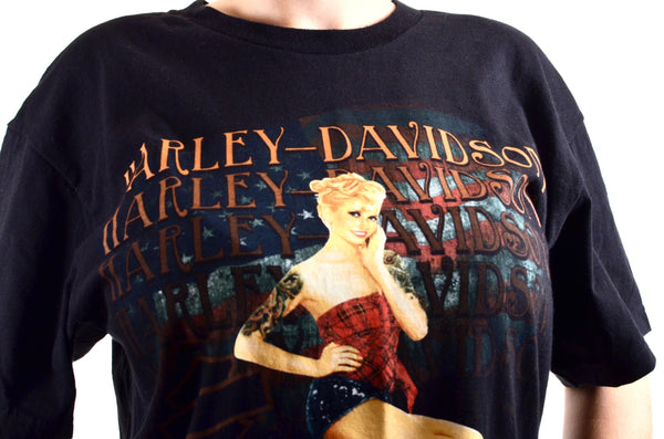 Harley Davidson North Carolina Pin Up Girl Men's T-Shirt