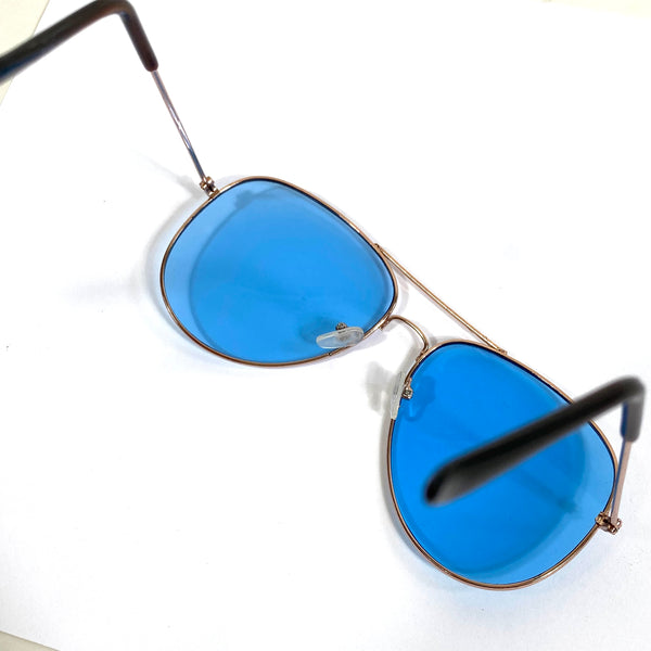 70s Retro Style Blue Sunglasses